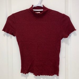 Red Short Sleeve Top / Shirt